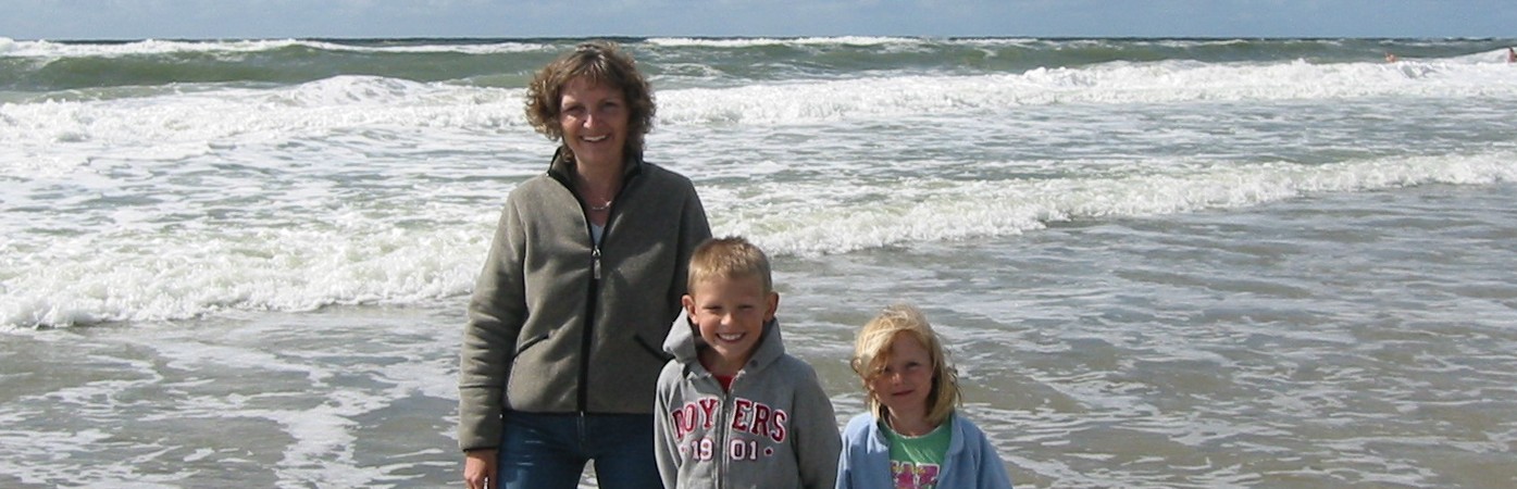 Christina, Andreas og Annette ved Vesterhavet i 2007