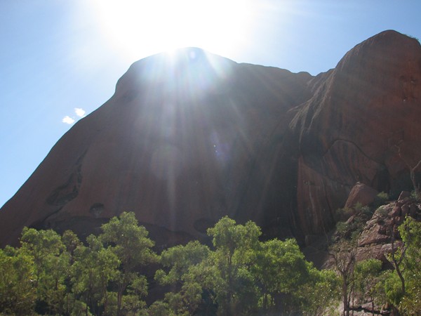 Ayers Rock i modlys, 4. marts 2008.